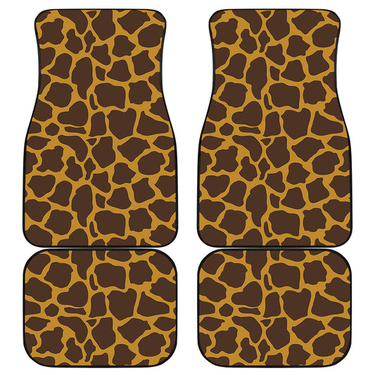Dark Brown Cow Print Front and Back Car Floor Mats