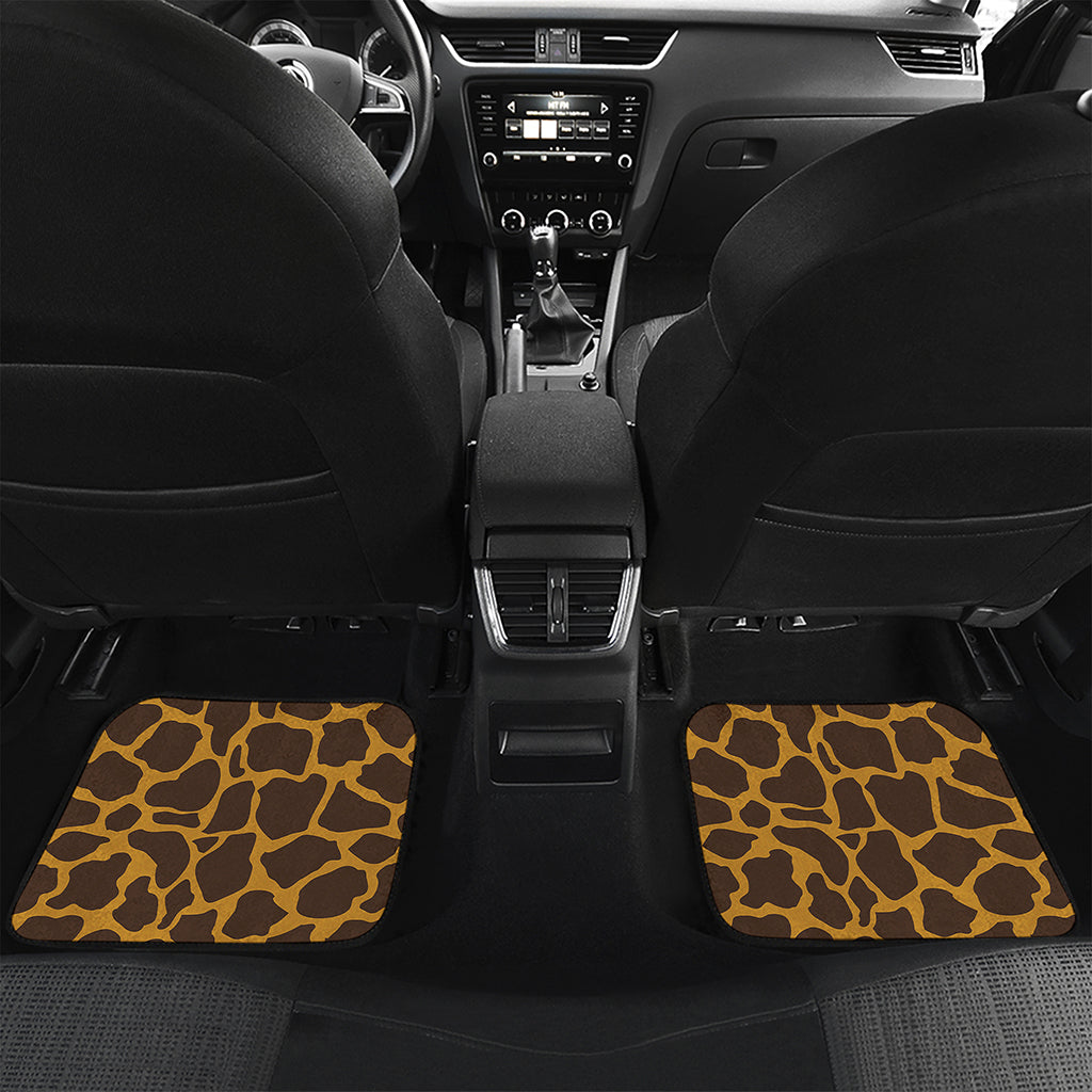 Dark Brown Cow Print Front and Back Car Floor Mats