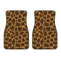 Dark Brown Cow Print Front Car Floor Mats