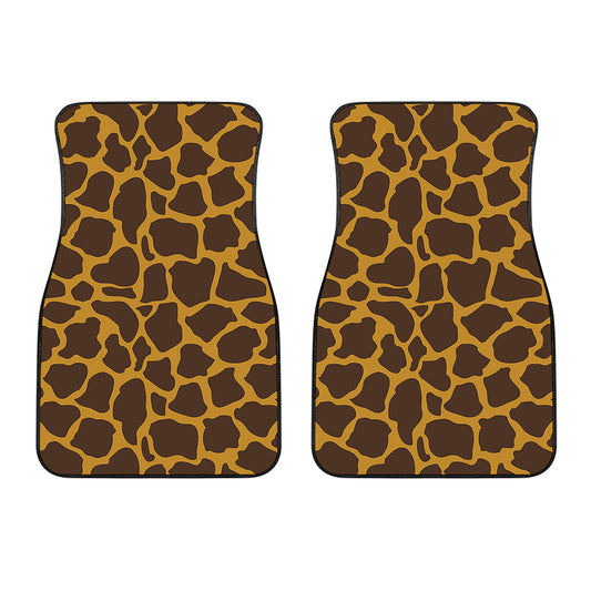 Dark Brown Cow Print Front Car Floor Mats