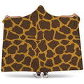 Dark Brown Cow Print Hooded Blanket