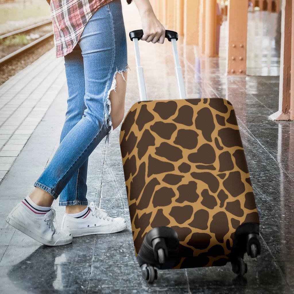 Dark Brown Cow Print Luggage Cover GearFrost