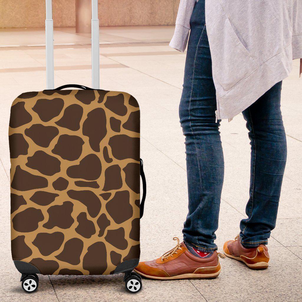 Dark Brown Cow Print Luggage Cover GearFrost