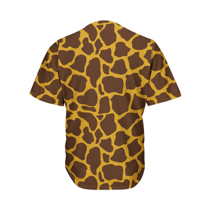 Dark Brown Cow Print Men's Baseball Jersey
