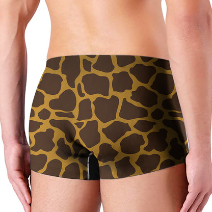 Dark Brown Cow Print Men's Boxer Briefs