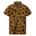 Dark Brown Cow Print Men's Short Sleeve Shirt