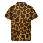 Dark Brown Cow Print Men's Short Sleeve Shirt
