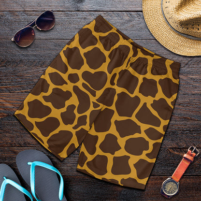 Dark Brown Cow Print Men's Shorts