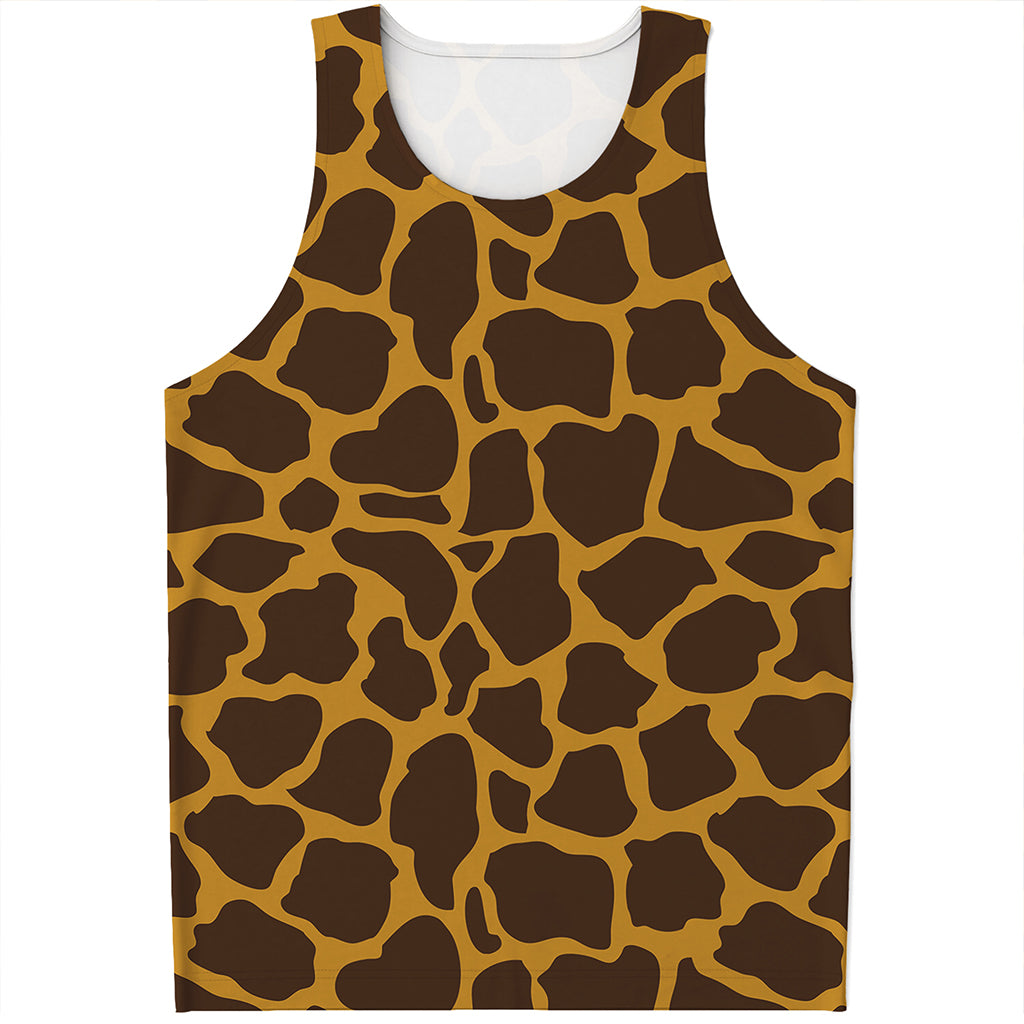 Dark Brown Cow Print Men's Tank Top