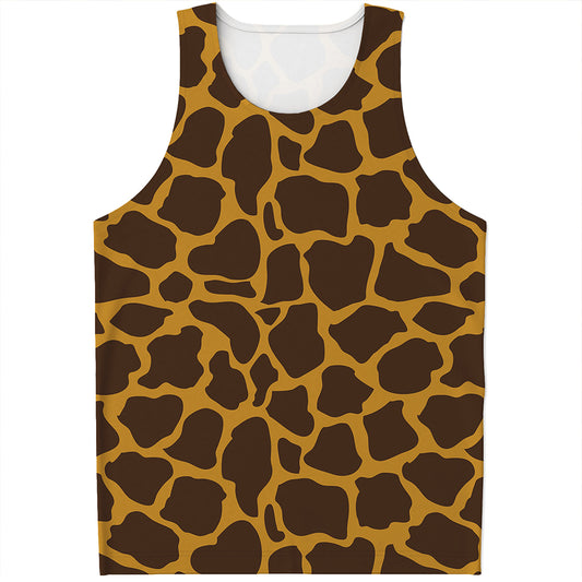 Dark Brown Cow Print Men's Tank Top