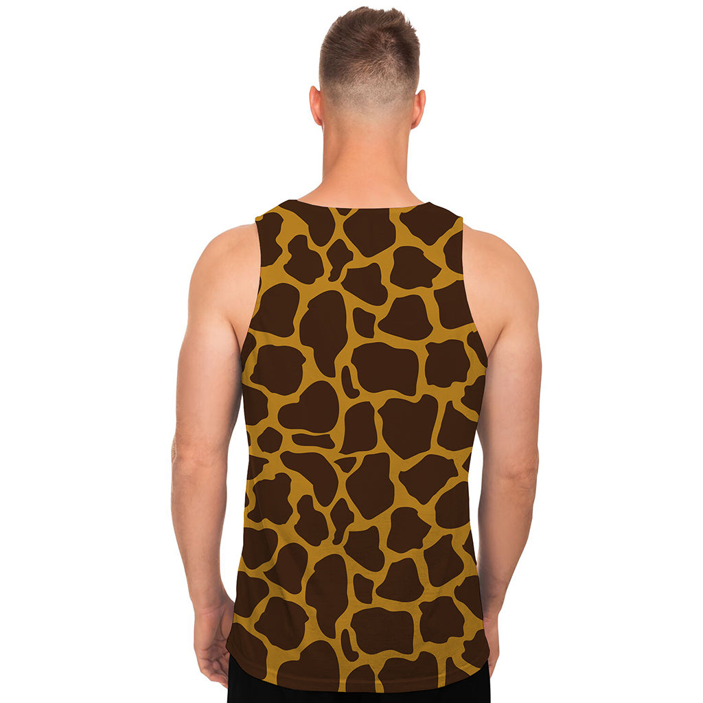 Dark Brown Cow Print Men's Tank Top