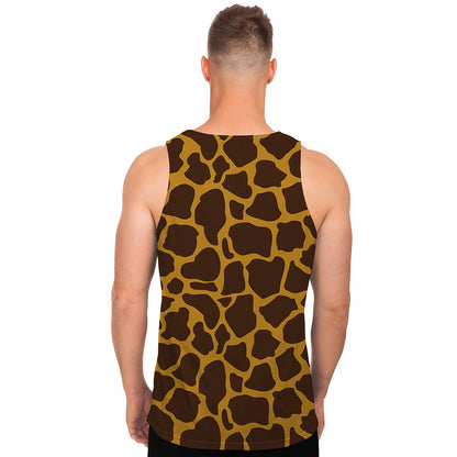 Dark Brown Cow Print Men's Tank Top