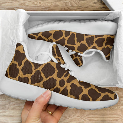 Dark Brown Cow Print Mesh Knit Shoes GearFrost