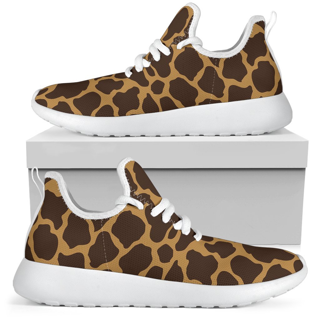 Dark Brown Cow Print Mesh Knit Shoes GearFrost