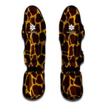 Dark Brown Cow Print Muay Thai Shin Guard