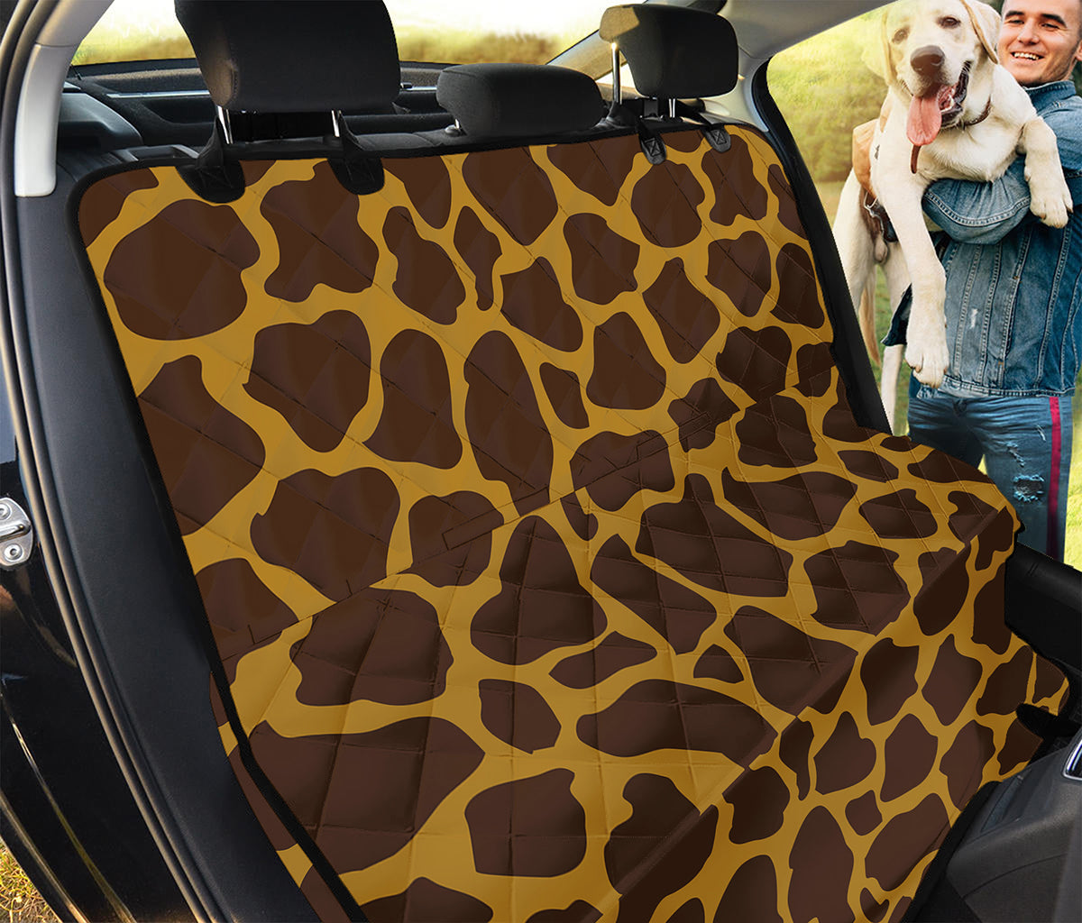 Dark Brown Cow Print Pet Car Back Seat Cover