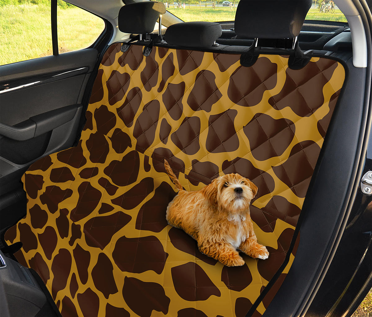 Dark Brown Cow Print Pet Car Back Seat Cover