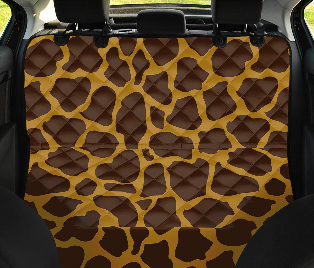 Dark Brown Cow Print Pet Car Back Seat Cover
