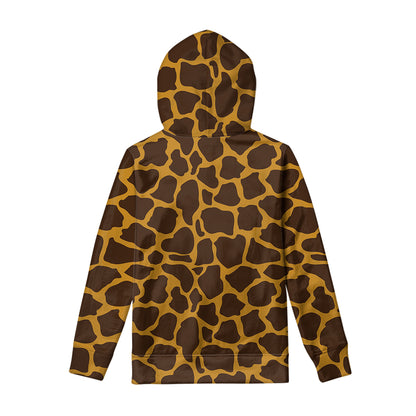 Dark Brown Cow Print Pullover Hoodie