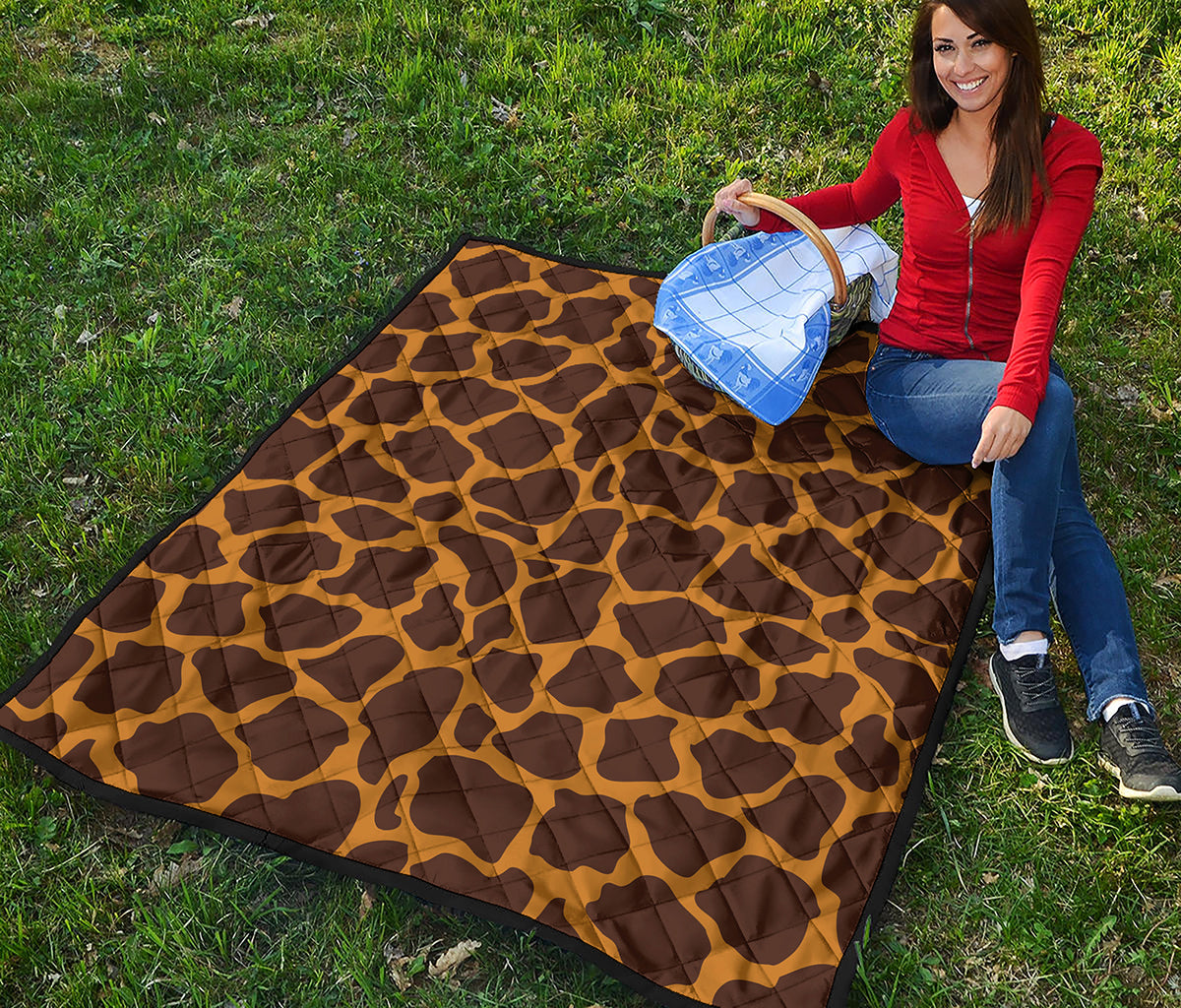 Dark Brown Cow Print Quilt