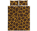 Dark Brown Cow Print Quilt Bed Set