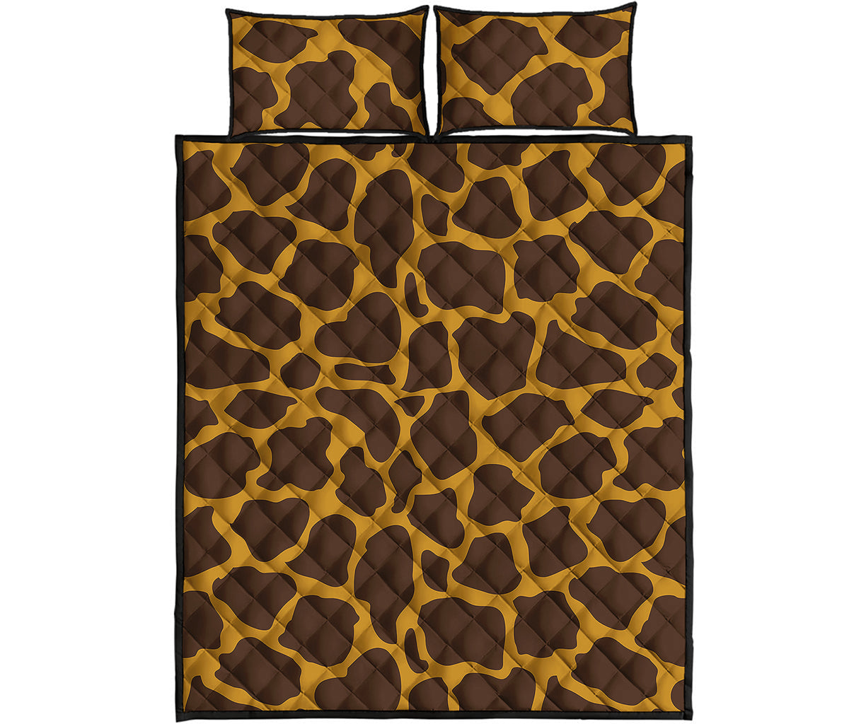 Dark Brown Cow Print Quilt Bed Set