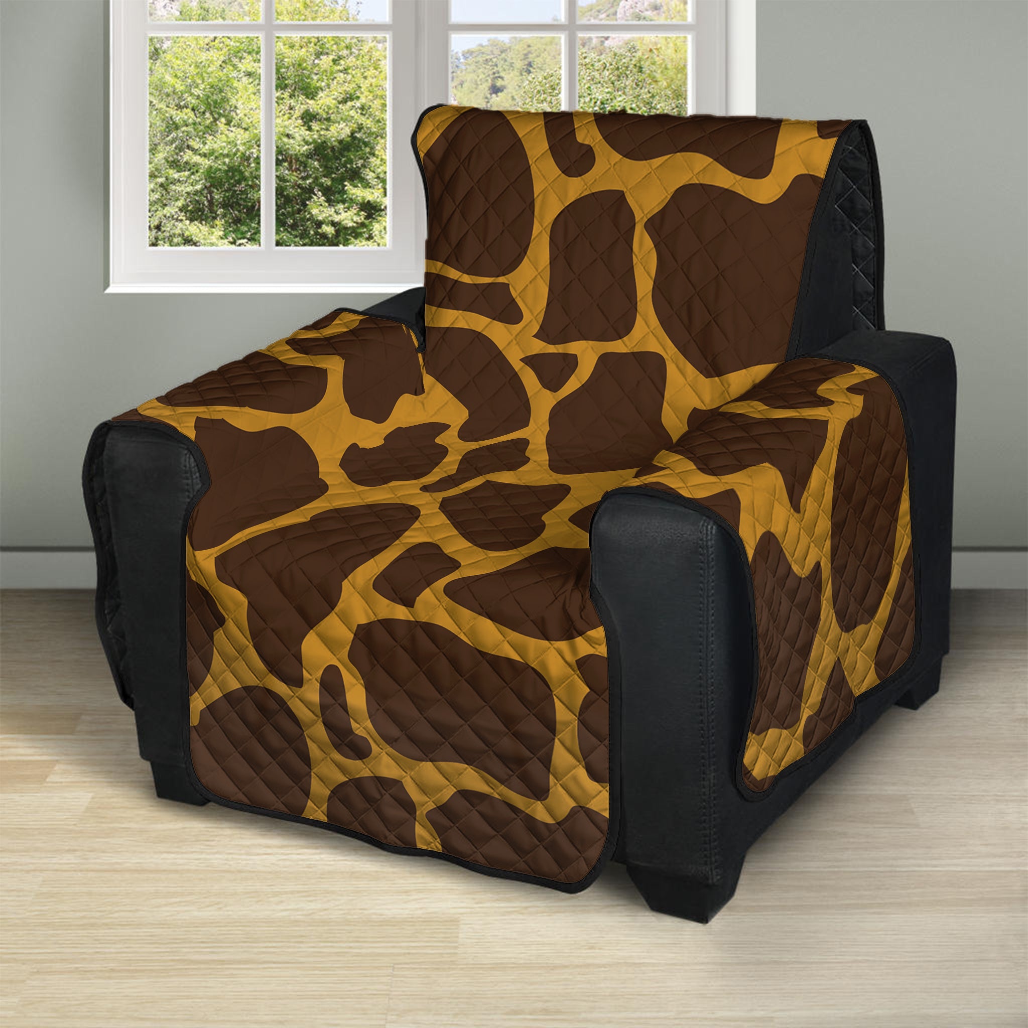 Dark Brown Cow Print Recliner Protector