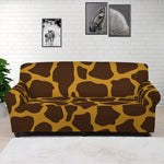 Dark Brown Cow Print Sofa Cover
