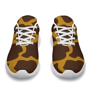 Dark Brown Cow Print Sport Shoes GearFrost