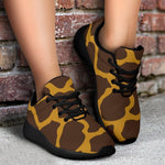 Dark Brown Cow Print Sport Shoes GearFrost