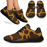 Dark Brown Cow Print Sport Shoes GearFrost