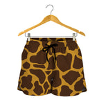Dark Brown Cow Print Women's Shorts
