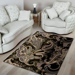 Dark Brown Paisley Pattern Print Area Rug