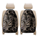 Dark Brown Paisley Pattern Print Car Seat Organizers