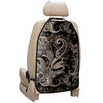 Dark Brown Paisley Pattern Print Car Seat Organizers