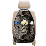 Dark Brown Paisley Pattern Print Car Seat Organizers