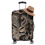 Dark Brown Paisley Pattern Print Luggage Cover