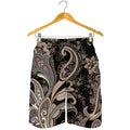 Dark Brown Paisley Pattern Print Men's Shorts