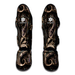 Dark Brown Paisley Pattern Print Muay Thai Shin Guard