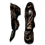 Dark Brown Paisley Pattern Print Muay Thai Shin Guard