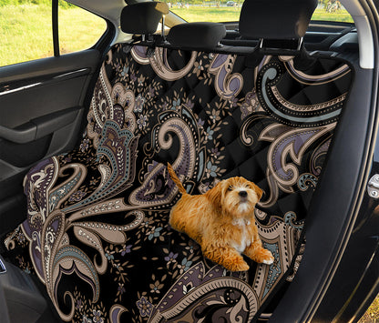 Dark Brown Paisley Pattern Print Pet Car Back Seat Cover