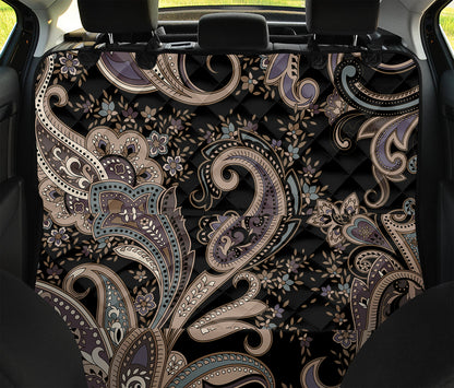 Dark Brown Paisley Pattern Print Pet Car Back Seat Cover