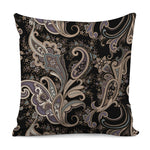 Dark Brown Paisley Pattern Print Pillow Cover