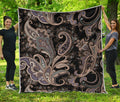 Dark Brown Paisley Pattern Print Quilt