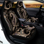 Dark Brown Paisley Pattern Print Universal Fit Car Seat Covers