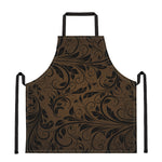 Dark Brown Western Damask Print Apron