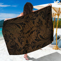 Dark Brown Western Damask Print Beach Sarong Wrap