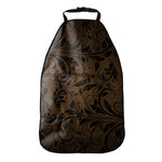 Dark Brown Western Damask Print Car Seat Organizers
