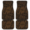 Dark Brown Western Damask Print Front and Back Car Floor Mats