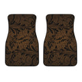 Dark Brown Western Damask Print Front Car Floor Mats